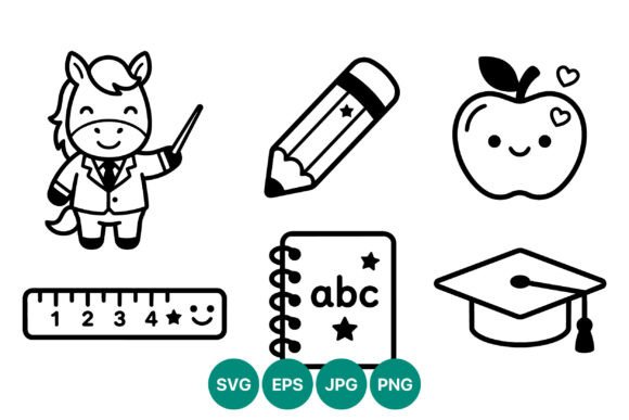 A Designer's Take on School-Themed Embroidery Icons