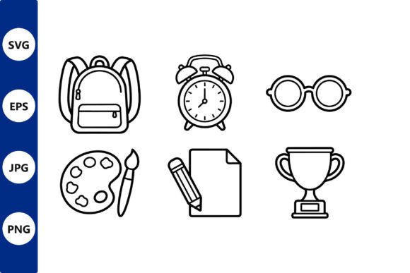 A Designer's Take: The Backpack and School Icons Vector Set