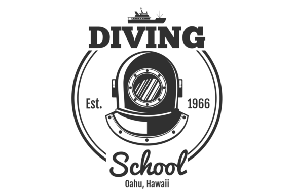A Retro Dive Logo Perfect for Stitched Projects