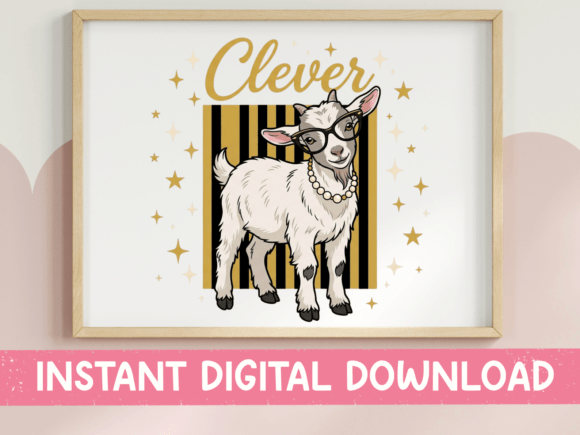 Clever Baby Goat Design for Modern Embroidery