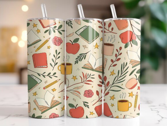 Cozy Teacher Book Doodle Tumbler Wrap – A Designer’s Take