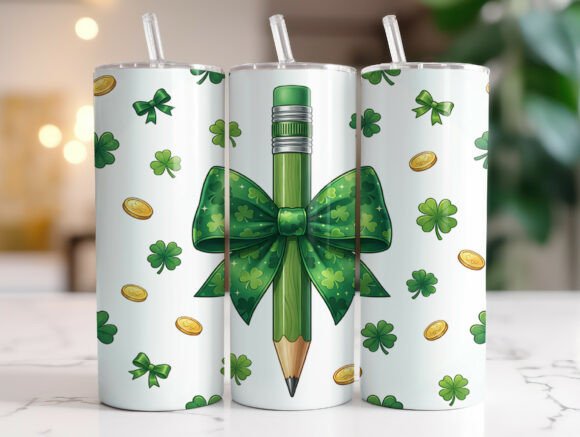 Evaluating St. Patricks Day Teacher Pencil Tumbler for Embroidery