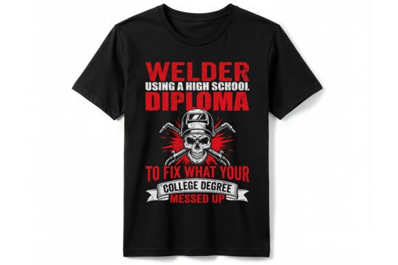 Evaluating the Welder Diploma Skull T-Shirt Design for Embroidery