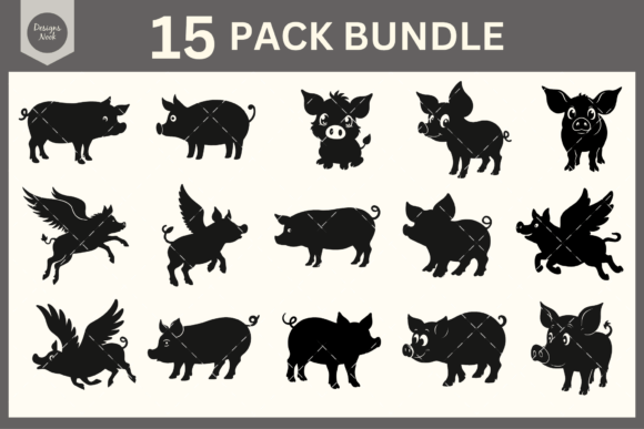 Pig SVG Bundle Review: Kawaii Piglet Silhouette in Practice