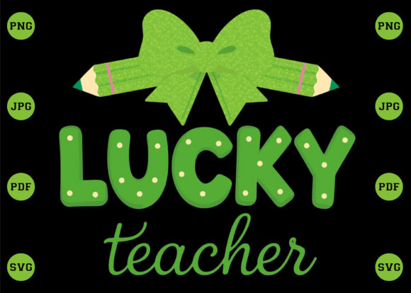 St. Patrick's Day Lucky Teacher Bow PNG Design Review