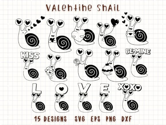 Valentine Snail SVG Love Snail Clipart